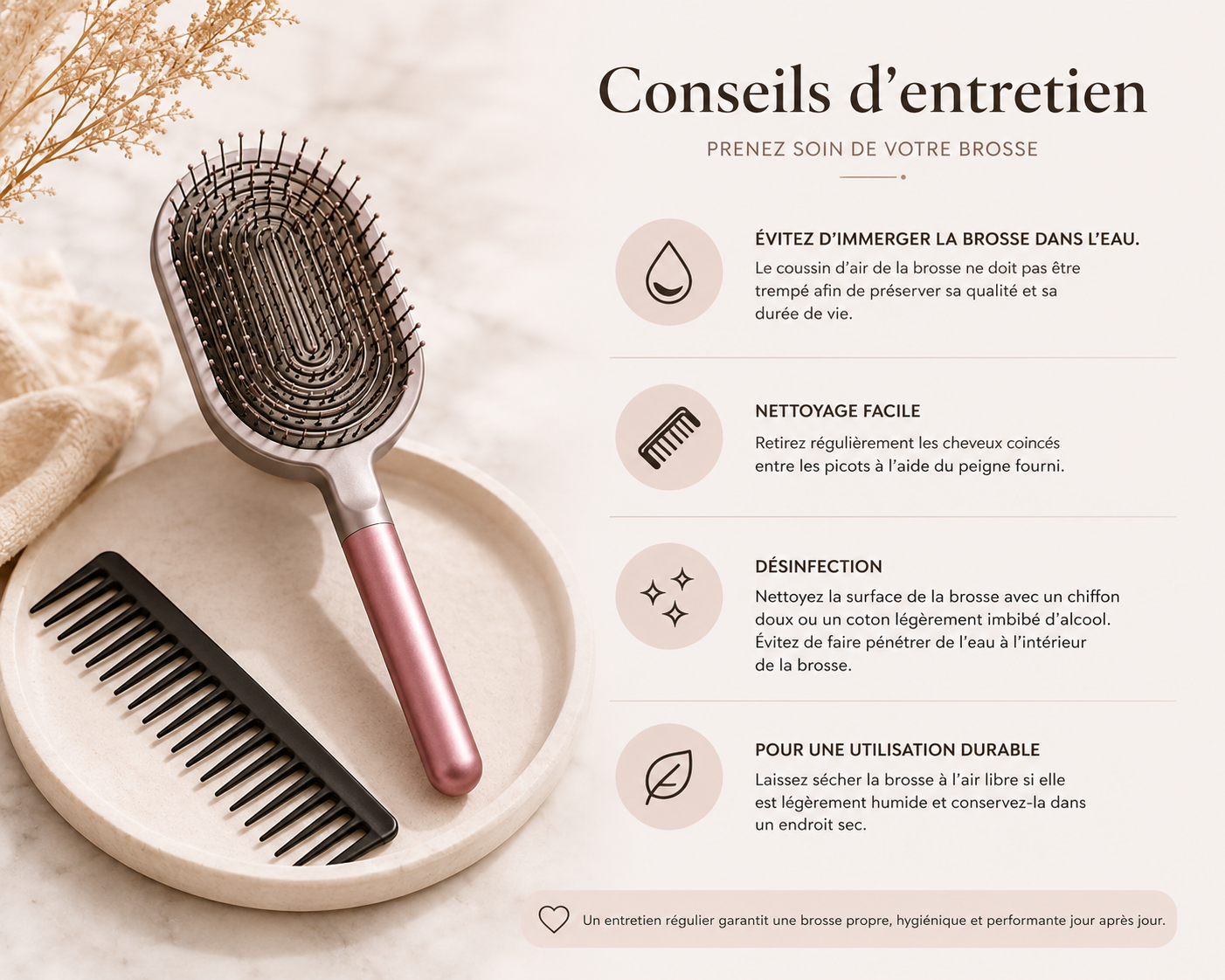Brosse démêlante Premium ELHIA