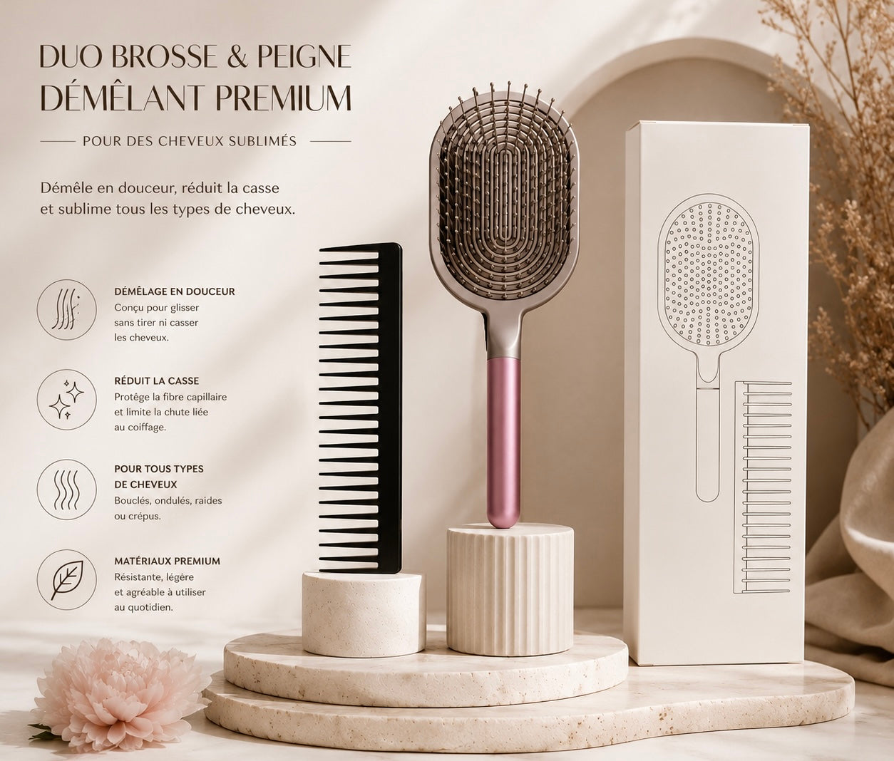 Brosse démêlante Premium ELHIA